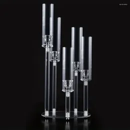 Candle Holders Gorgeous 5-Arm Acrylic Candelabra - Perfect For Weddings Birthdays And Home Decor!