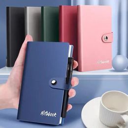 Simple A7 Week Planer Mini Notebook PU Cover Pocket Journal Notepad Perfect For Travel Business Meetings Daily Notes 240517