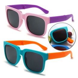 Children Foldable Portable Square Sunglasses for Kids Vintage Sports UV400 Shades Glasses Boys Girls Baby Summer Outdoor Eyewear L2405