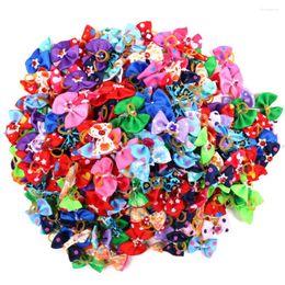 Dog Apparel 100pcs Small Bows Handmade Grooming Elastic Rubber Bands Hair Accessories Pet Supplies