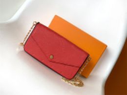 Designer Luxury M63700 Pochette Chain Shoulder Bag Red Crossbody Bag Wallet 7A TOP Quality