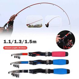 Boat Fishing Rods 1/1.5m portable mini fishing rod lightweight telescopic long cast fishing rod suitable for Carp Bass TroutL2405