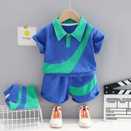 Clothing Sets baby boy Fashion polo shirt kids boy summer new clothing baby boy suit Spot goods T-shirt Y240515