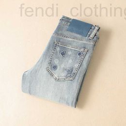 Men's Jeans Designer Brand 2024 Spring/summer New Product Mid Waist Slightly Elastic Thin Small Straight Leg Pants High Quality Casual Versatile for Men XA3W