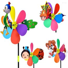 Garden Decorations Animal Bee Six Colors Three-dimensional Windmill Cartoon Children Toys Home Decoration Wind Spinner Whirligig Yard Decor