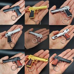 Desert Eagle Metal Gun Collection Full Range Colour Series Pistol Keychain Model 1:3 or 1:4 Bag Pendants Gun Detachable Assemble Alloy Gun Toy Kids Boyfriend Gifts 107