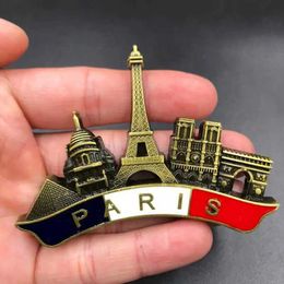 Fridge Magnets Paris Metal Refrigerator Magnet 3D Stereoscopic Resin Magnetic Refrigerant Stickers Travel Souvenirs Home Decoration Gifts H240516