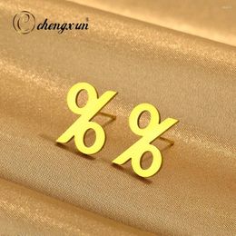 Stud Earrings CHENGXUN Percentage Studs Ratio Posts % Symbolic Jewellery Math Graduation Gift