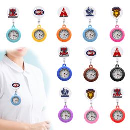 Charms Sports Logo Clip Pocket Watches Fob For Nurses Medical Hang Clock Gift On Watch With Second Hand Drop Delivery Otkiq