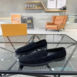 15A Gentleman Famous Suede Design Walk Dress Sneakers Shoes Men Smooth Leather Loafers Slip-on Moccasins Comfort Party Dress Casual Walking Eu38-44