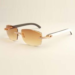 diamond luxury fashion ultra light sunglasses T3524015-3 natural mixed horn sunglasses engraved lenses free shipping