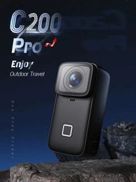 Sports Action Video Cameras SJCAM C200 Pro 4K action camera with portable body 5M waterproof FHD 6-axis gym video body 5G WiFi night vision sports DV J240514