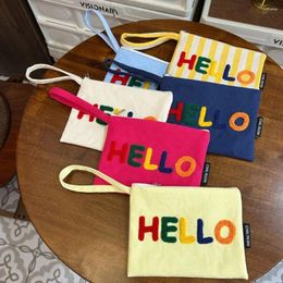 Evening Bags Embroidered Colored Letters Shoulder Bag Women Ins Shopping Student Coin Purse Fashion Casual Tote