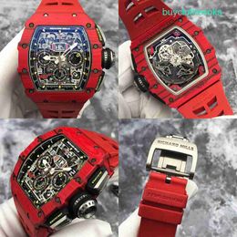 RM Racing Wrist Watch Rm11-03 Fq Red Devil Red Ntpt Material Mens Watch Automatic Mechanical Skeleton Watch