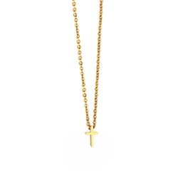 14K Gold Cross Necklace For Women Fashion Female Small Cross Pendants Religious Jewellery Gift