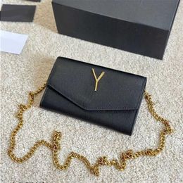 Fashion Handbag Women Designer Envelope Gold 231015 Crossbody Chain Letter High Quality Luxury Messenger Flip Leather Bag Bag Purses Dgpho