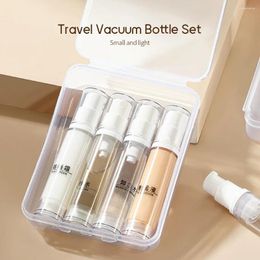 Storage Bottles 4Pcs 5/10ML Clear Empty Refillable Airless Vacuum Pump Cream Lotion And Spray Portable Bottle Set Sample Packing For