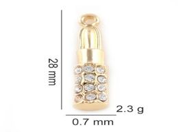 20PCSlot 28x07mm GoldSilver Color Lipstick Hang Pendant Charms Fit For Glass Magnetic Memory Floating Locket5442163
