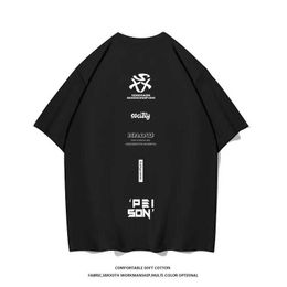 Men's T-Shirts 100% Cotton Mens Summer T-shirt Trend Thin Colour Breathable Casual Gothic Punk Style Harajuku Strtwear Oversize Gym Clothing Y240516