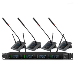 Microphones ST-804 4 Channels Wireless Microphone Gooseneck Professional UHF System For Church Teaching Conference