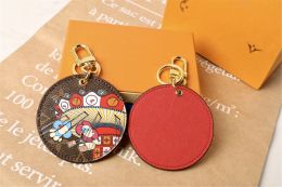 Lanyards Luxury Designer Keychain Brand Round Key Chain Men Car Keyring Women Buckle Keychains Bags Pendant Exquisite Gift With Box Dust ba