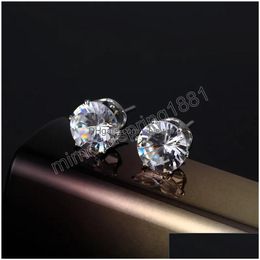 Stud Minimalist Zircon Earrings For Women Colorf Crystal Fashion Wedding Bridal Earring Bridesmaid Thank You Gift Drop Delivery Jewel Dhc5F