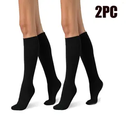 Women Socks Knitted Stockings Christmas Casual Solid Colour Calf Versatile Over The Knee Back Stocking