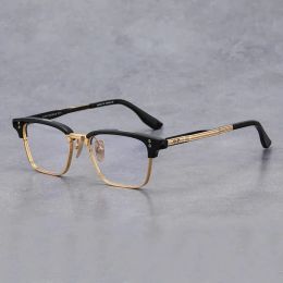 Frames Fashion Sunglasses Frames Arrive Vinatge Black Golden Glasses Frame Square Type for Men DTX132 Classic Business Style Myopia Eyegl