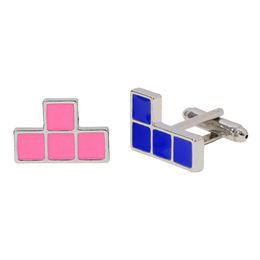 Cuff Links Wholesale of new mens cufflinks pink enamel game cufflinks blue Ricky Teewee sleeve buttons mens shirt sets evening dresses party gifts