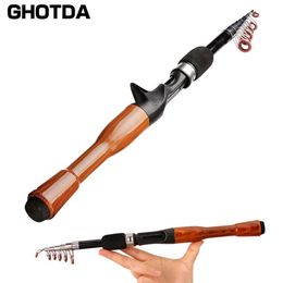 Boat Fishing Rods Telescopic fishing rod ultra lightweight rotating/cast fishing rod carbon Fibre 1.3M/1.6M/1.8M fishing rodL2405