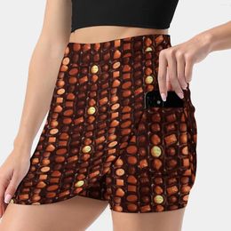 Skirts Happy Birthday Chocolate Box Women's Skirt With Pocket Vintage Printing A Line Summer Clothes Of