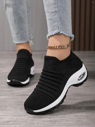 Casual Shoes Flat Spring Summer Women Sports Non Slip Elastic Bmesh S Sneaker Wedges For