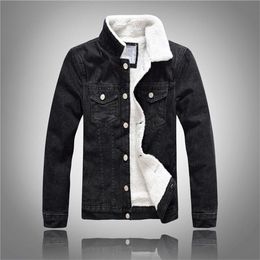 Denim Jackets Men 2018 Thicken Fleece Winter Jacket Men039s Cotton Coats Fur Collar Casual Jeans Jackets Male Clothes4518145