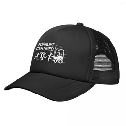 Ball Caps Funny Forklift Operator Certified Baseball Mesh Hats Summer Outdoor Adult