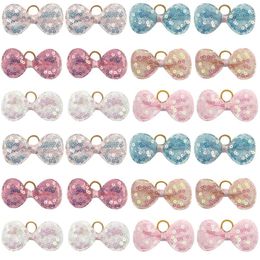 Dog Apparel 100pcs Pet Hair Bow Dogs Headwear Sequins Style Bows Groomining For Cats Products