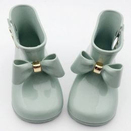 Children Rain Boots Fashion Bow Metal Buckle Girls Boot Cute Toddler Infant Waterproof Shoes Kids Nonslip Water 240516