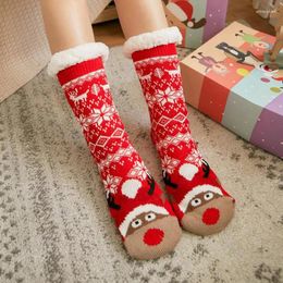 Women Socks Christmas For Women's Autumn Winter Thickened Warmth Home Sleep Slippers Foot Wool Floor Anti Slip Happy Gifts