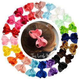 Hair Accessories 1 Grosgrain ribbon bow hair clip 3-inch suitable for children and girls. Solid Colour bow classic bubble bow hair clip WX