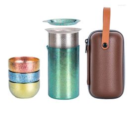 Teaware Sets Set Titanium Portable Travel Outdoor Camping Tea Drinking Equipment