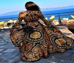 Sexy VNeck Printed Sling Waist Dress Women039s Long Dresses for PartyBeachDate Aline Blouses Pattern OL Clothing Party Blou2882768