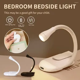 Table Lamps 3W Mini Portable LED Book Lights USB Rechargeable Eye Protection Night Light 360°Clip-On Desk Lamp Reading Travel Bedroom