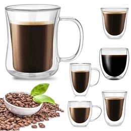 Wine Glasses Beer Mug Drinkware Glass Coffee Cup Set Whiskey Espresso Heat-resistant Double Wall Transparent Calix For Tea Milk