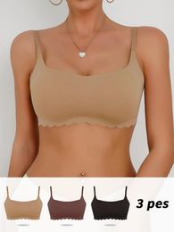 Bras Sets 3-Pcs Women's Bra With Seamless Petal Cut Design Made Of Silky And Soft Fabric A Set Three Colours For Underwear