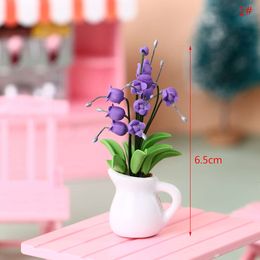 1:12 Dollhouse Miniature Flower Potted Plant Flowers Pot Bonsai Doll House Home Decor Accessories Kids Toys Gift