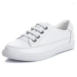 Casual Shoes Genuine Leather Women Jogging Sneakers Plus Size Spring Summer Skate Trainers Ladies Little White Vulcanized Woman