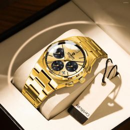 Wristwatches Men Quartz Watch Luxury Sports Waterproof Chronograph Luminous Date Man Wristwatch Business Stainless Steel Men's Watches Clock