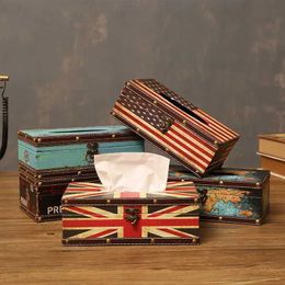 Tissue Boxes Napkins European vintage tissue box family living room coffee table napkin storage bedroom car holder J240514