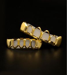 Bio Copper Hour Hollow Gold Plated Hip Hop Jewelry Teeth Grillz Caps Top Bottom Golden Grills Set Tooth Socket Partyy Props5839483
