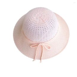 Wide Brim Hats Lace Bow Women Sun Casual Summer UV Protect Bucket Hat Beach Vacation Travel