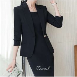 Eleganti set da donna Tesco Abito senza maniche+Abito formale Slimt Flit Fit Film Fit Filma Female Blazer